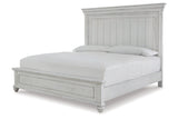 Kanwyn Whitewash King Panel Bed from Ashley - Luna Furniture
