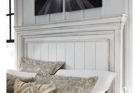 Kanwyn Whitewash King Panel Bed from Ashley - Luna Furniture