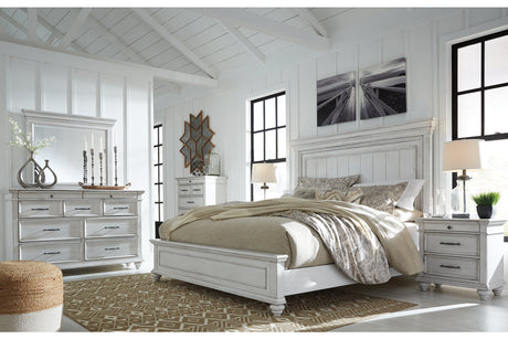 Kanwyn Whitewash King Panel Bed from Ashley - Luna Furniture