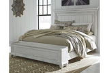 Kanwyn Whitewash King Panel Bed with Storage Bench from Ashley - Luna Furniture