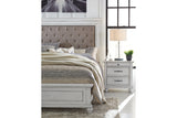 Kanwyn Whitewash King Upholstered Panel Bed from Ashley - Luna Furniture