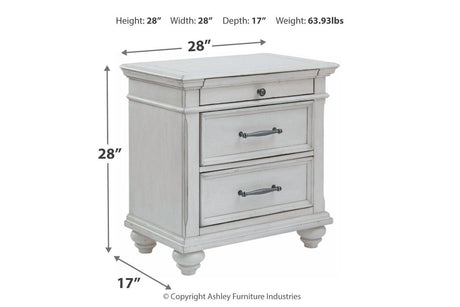Kanwyn Whitewash Nightstand from Ashley - Luna Furniture