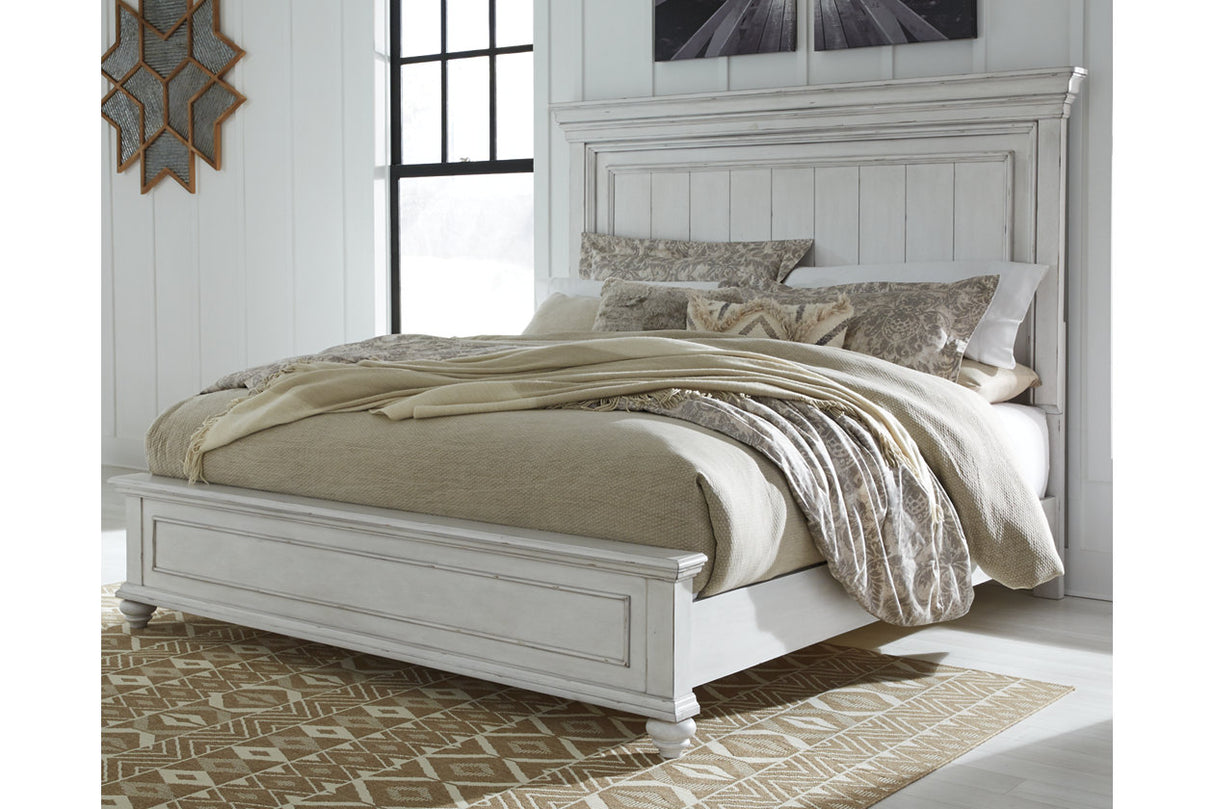 Kanwyn Whitewash Queen Panel Bed from Ashley - Luna Furniture