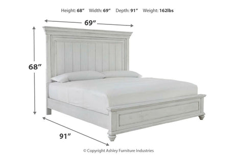 Kanwyn Whitewash Queen Panel Bed from Ashley - Luna Furniture