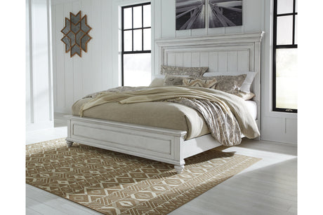 Kanwyn Whitewash Queen Panel Bed from Ashley - Luna Furniture