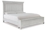 Kanwyn Whitewash Queen Panel Bed with Storage Bench from Ashley - Luna Furniture