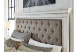 Kanwyn Whitewash Queen Upholstered Panel Bed from Ashley - Luna Furniture