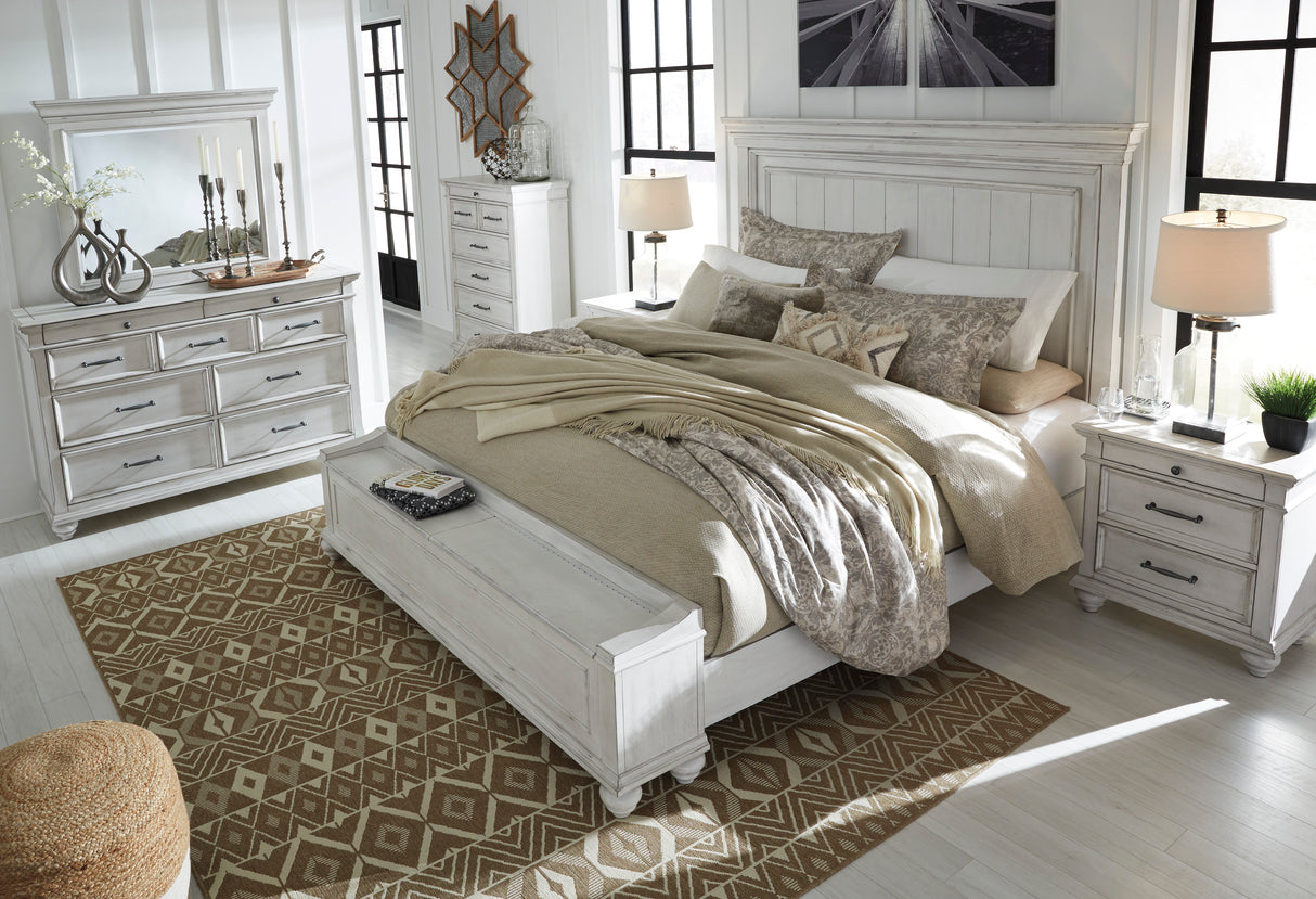 Kanwyn Whitewash Storage Panel Bedroom Set from Ashley - Luna Furniture
