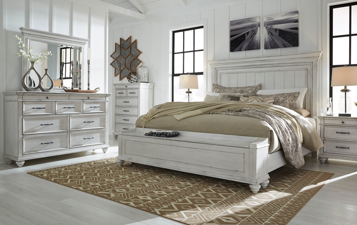 Kanwyn Whitewash Storage Panel Bedroom Set from Ashley - Luna Furniture