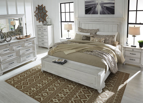 Kanwyn Whitewash Storage Panel Bedroom Set from Ashley - Luna Furniture