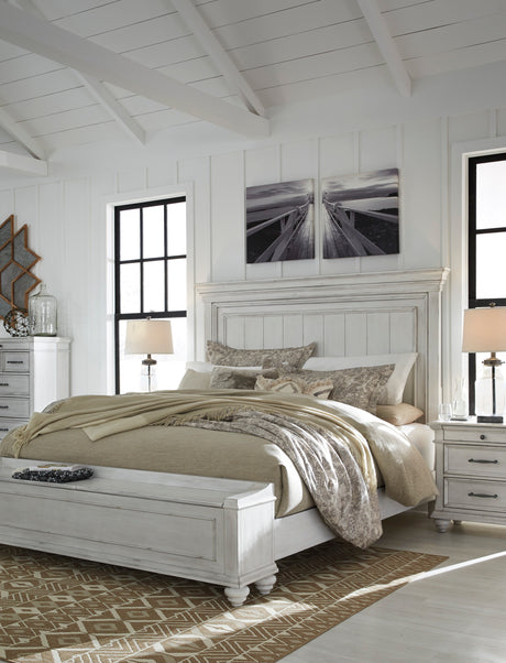 Kanwyn Whitewash Storage Panel Bedroom Set from Ashley - Luna Furniture