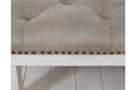 Kanwyn Whitewash Upholstered Ottoman Coffee Table from Ashley Furniture - Luna Furniture