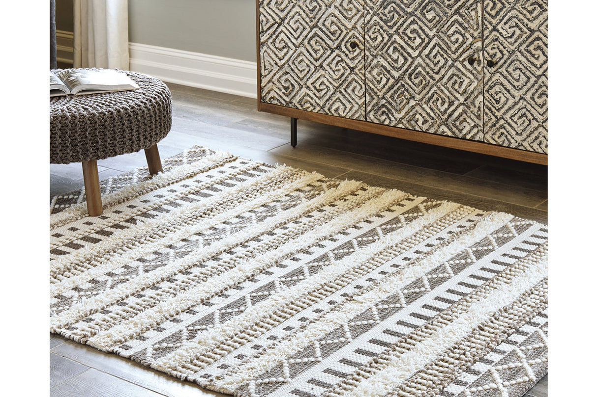 Karalee Ivory/Brown 5' x 7' Rug from Ashley - Luna Furniture