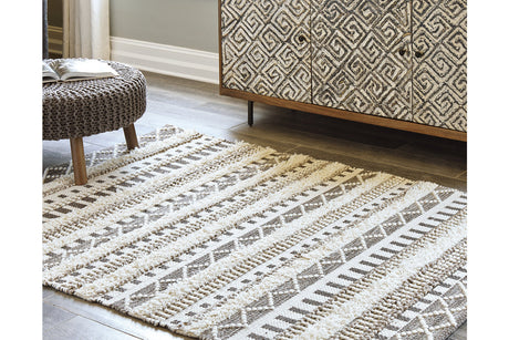 Karalee Ivory/Brown 5' x 7' Rug from Ashley Furniture - Luna Furniture
