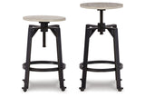 Karisslyn Whitewash/Black Counter Height Stool, Set of 2 from Ashley - Luna Furniture