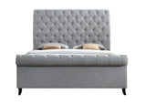 Kate Gray King Upholstered Sleigh Platform Bed from Crown Mark - Luna Furniture