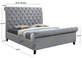Kate Gray Queen Upholstered Sleigh Platform Bed from Crown Mark - Luna Furniture