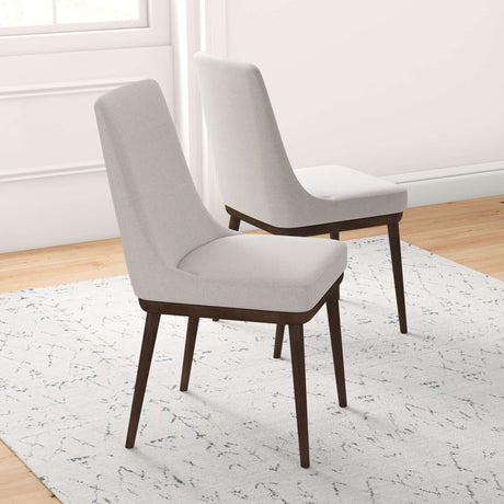 Kate Mid-Century Modern Dining Chair (Set of 2) Cream Polyester Blend from Midinmod - Luna Furniture