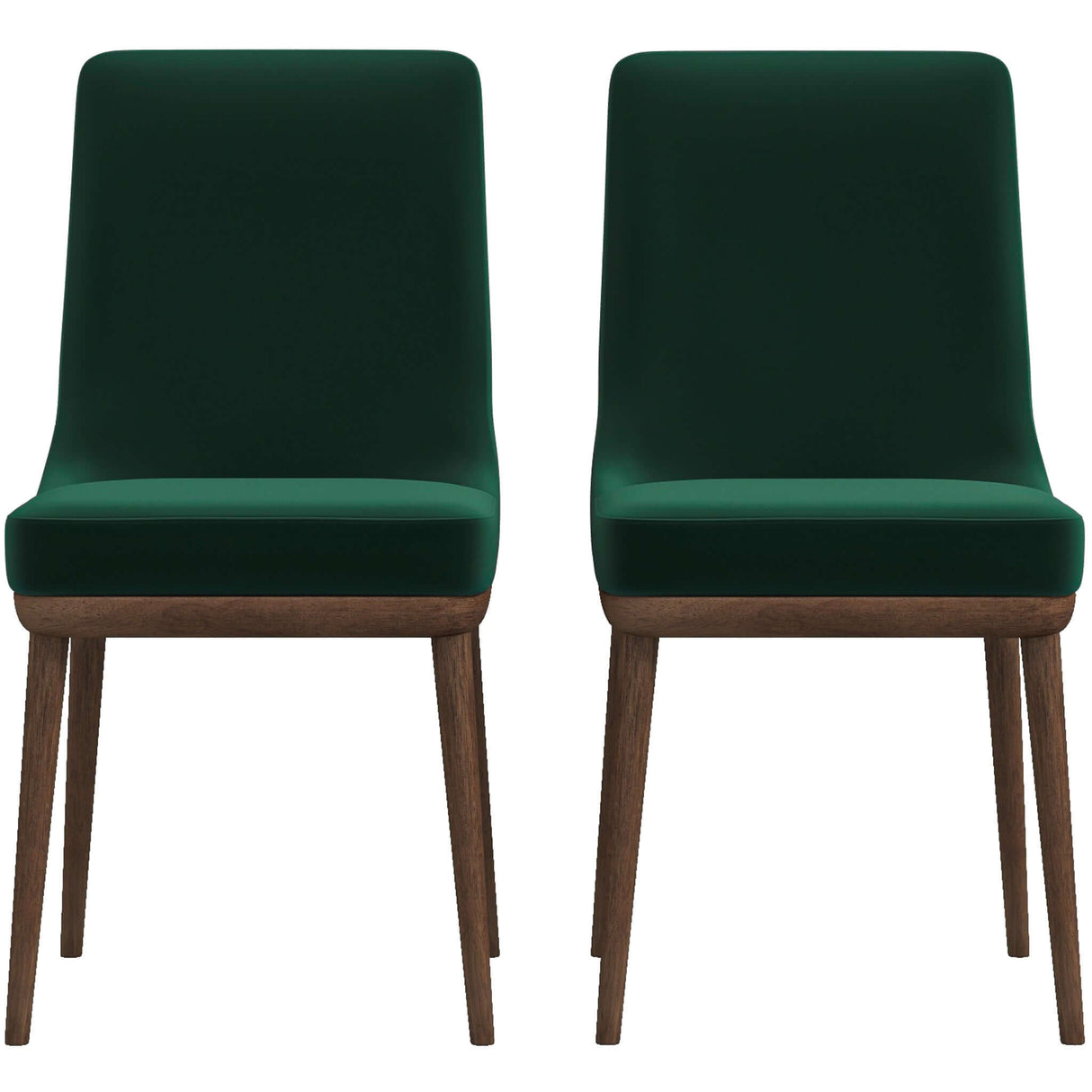 Kate Mid-Century Modern Dining Chair (Set of 2) Green Velvet from Ashcroft Furniture - Luna Furniture