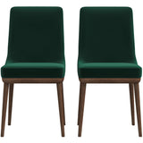 Kate Mid-Century Modern Dining Chair (Set of 2) Green Velvet from Ashcroft Furniture - Luna Furniture