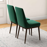 Kate Mid-Century Modern Dining Chair (Set of 2) Green Velvet from Ashcroft Furniture - Luna Furniture