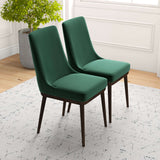 Kate Mid-Century Modern Dining Chair (Set of 2) Green Velvet from Ashcroft Furniture - Luna Furniture