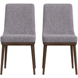 Kate Mid-Century Modern Dining Chair (Set of 2) Grey Polyester Blend from Ashcroft Furniture - Luna Furniture