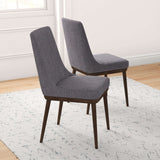 Kate Mid-Century Modern Dining Chair (Set of 2) Grey Polyester Blend from Ashcroft Furniture - Luna Furniture