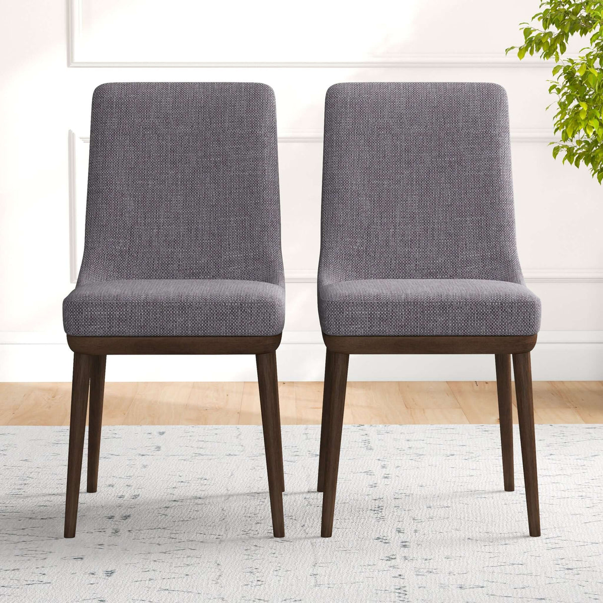 Kate Mid-Century Modern Dining Chair (Set of 2) Grey Polyester Blend from Ashcroft Furniture - Luna Furniture