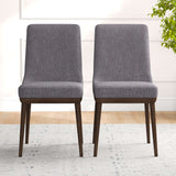 Kate Mid-Century Modern Dining Chair (Set of 2) Grey Polyester Blend from Ashcroft Furniture - Luna Furniture