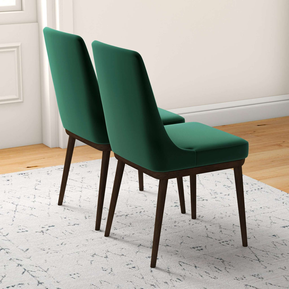 Kate Mid-Century Modern Dining Chair (Set of 2) Grey Polyester Blend from Ashcroft Furniture - Luna Furniture