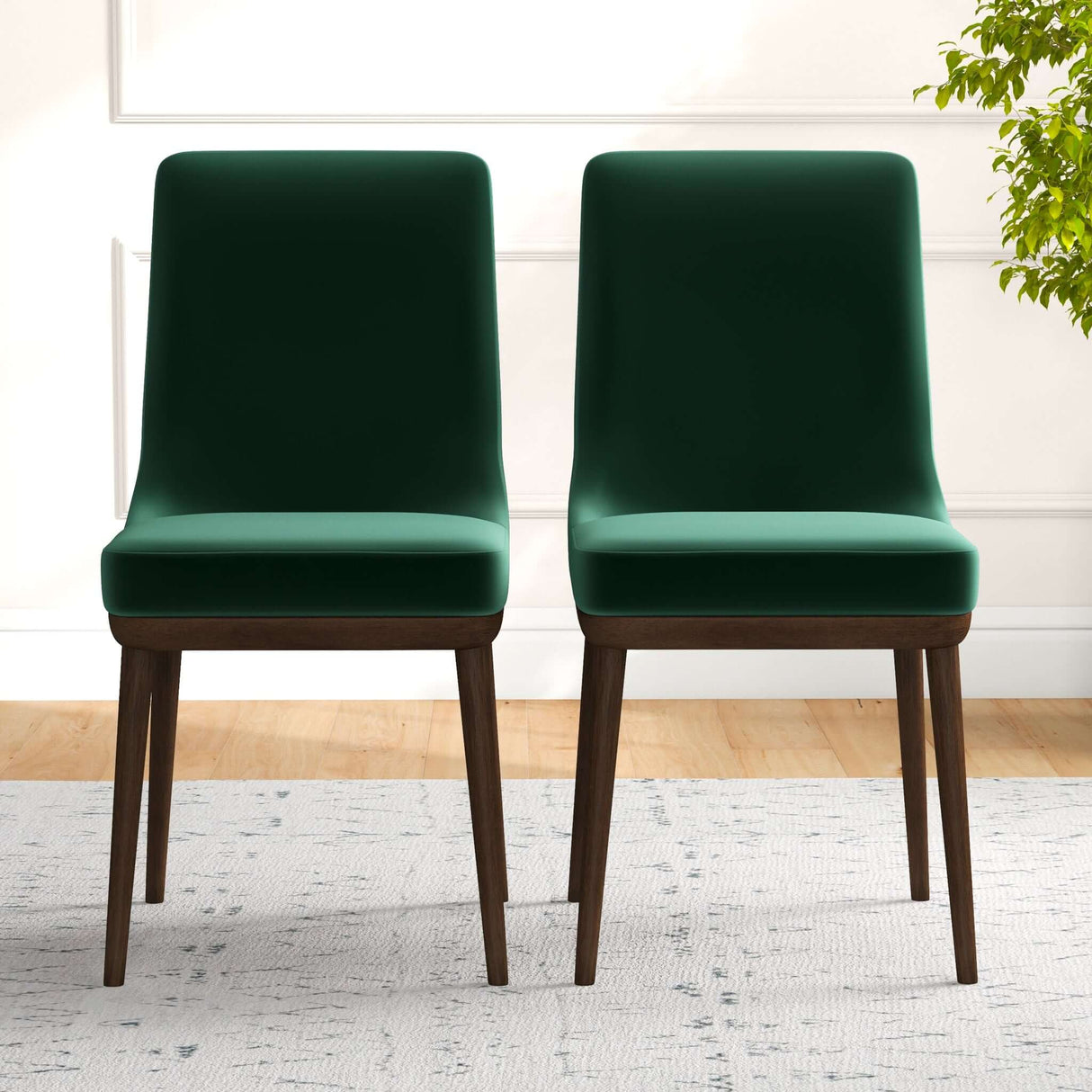 Kate Mid-Century Modern Dining Chair (Set of 2) Grey Polyester Blend from Ashcroft Furniture - Luna Furniture
