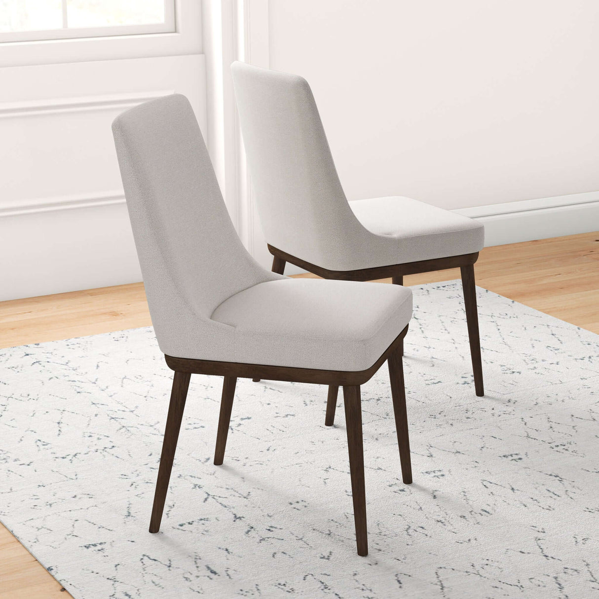 Kate Mid-Century Modern Dining Chair (Set of 2) Grey Polyester Blend from Ashcroft Furniture - Luna Furniture