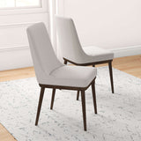 Kate Mid-Century Modern Dining Chair (Set of 2) Grey Polyester Blend from Ashcroft Furniture - Luna Furniture