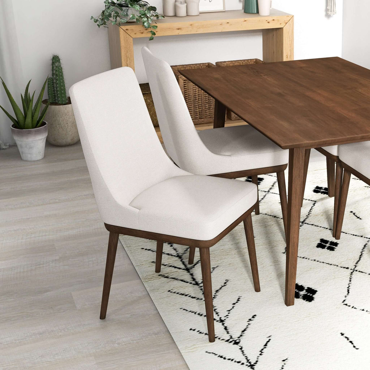 Kate Mid-Century Modern Dining Chair (Set of 2) Grey Polyester Blend from Ashcroft Furniture - Luna Furniture