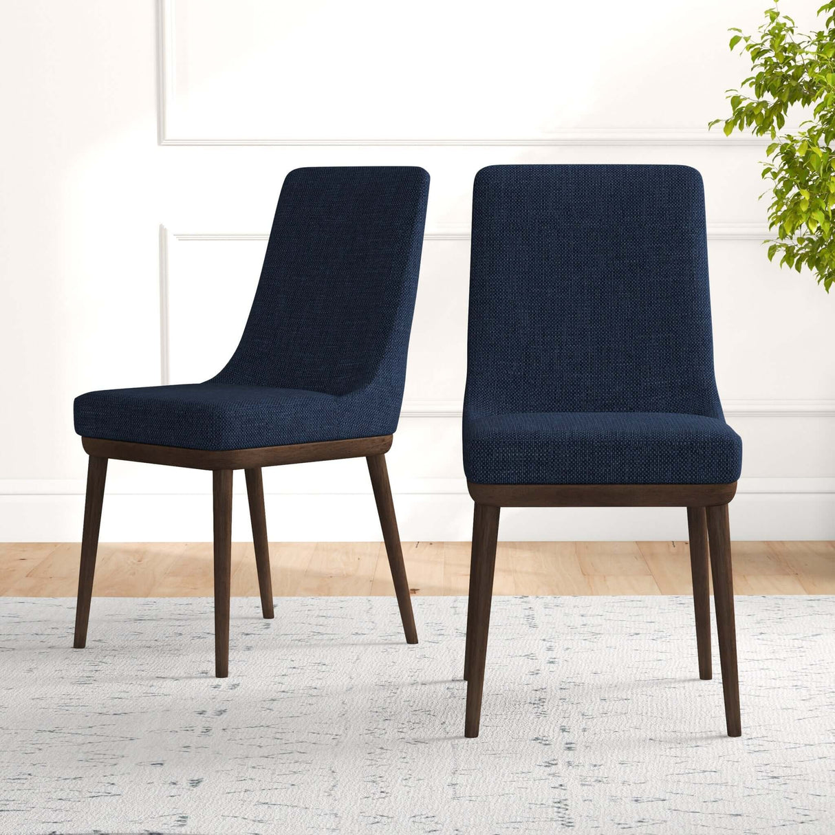 Kate Mid-Century Modern Dining Chair (Set of 2) Grey Polyester Blend from Ashcroft Furniture - Luna Furniture