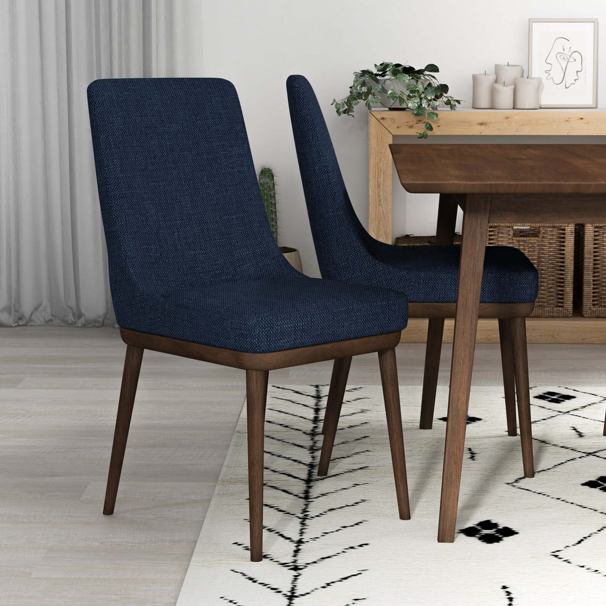 Kate Mid-Century Modern Dining Chair (Set of 2) Grey Polyester Blend from Ashcroft Furniture - Luna Furniture