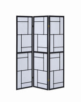 Katerina Black and White 3-Panel Folding Floor Screen from Coaster - Luna Furniture