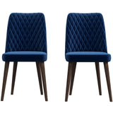 Katie Mid-Century Modern Velvet Dining Chair (Set of 2) Teal from Midinmod - Luna Furniture