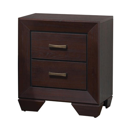 Kauffman Dark Cocoa 2-Drawer Nightstand from Coaster - Luna Furniture