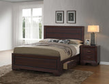 Kauffman Dark Cocoa 4-Piece Storage California King Bedroom Set with High Straight Headboard from Coaster - Luna Furniture