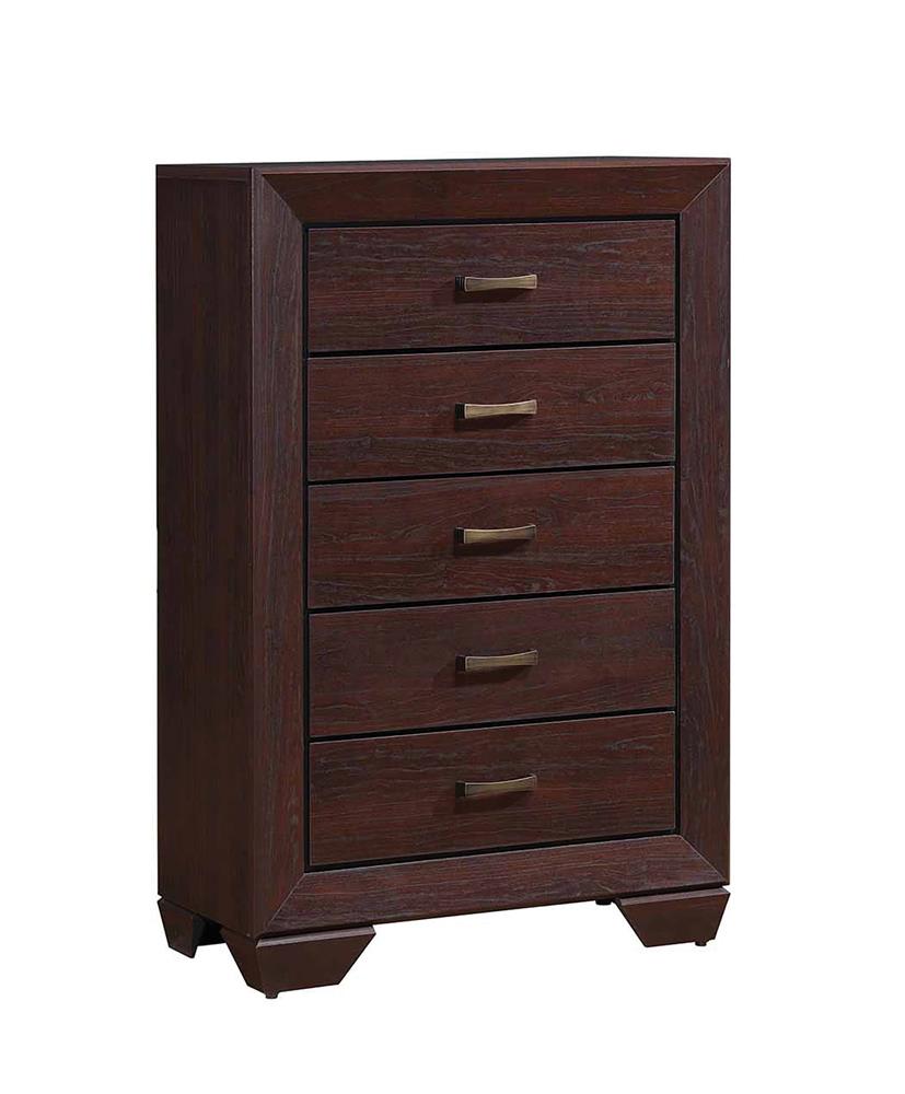 Kauffman Dark Cocoa 5-Drawer Chest from Coaster - Luna Furniture