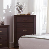Kauffman Dark Cocoa 5-Drawer Chest from Coaster - Luna Furniture