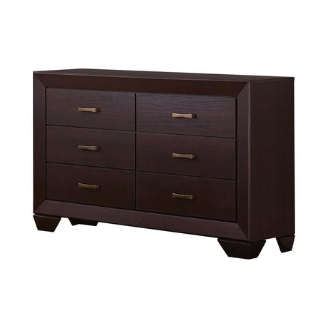 Kauffman Dark Cocoa 6-Drawer Dresser from Coaster - Luna Furniture