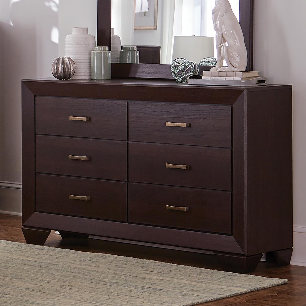 Kauffman Dark Cocoa 6-Drawer Dresser from Coaster - Luna Furniture