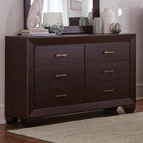 Kauffman Dark Cocoa 6-Drawer Dresser from Coaster - Luna Furniture