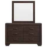 Kauffman Dark Cocoa 6-Drawer Dresser with Mirror from Coaster - Luna Furniture