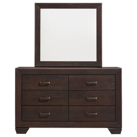 Kauffman Dark Cocoa 6-Drawer Dresser with Mirror from Coaster - Luna Furniture