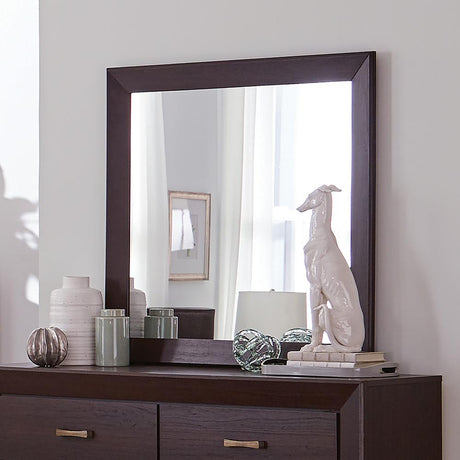 Kauffman Dark Cocoa Rectangular Mirror (Mirror Only) from Coaster - Luna Furniture