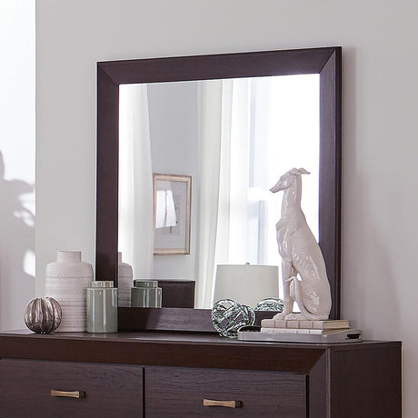 Kauffman Dark Cocoa Rectangular Mirror (Mirror Only) from Coaster - Luna Furniture